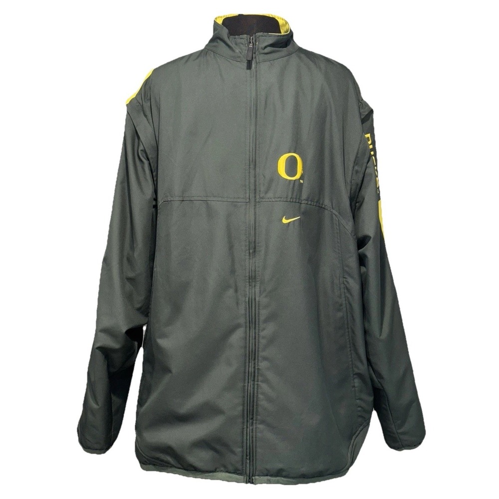 Nike Oregon Ducks Team Full Zip Therma Jacket Coat Vest Men XL Removable Sleeves